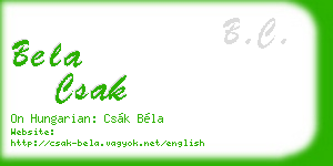 bela csak business card