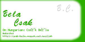 bela csak business card